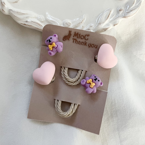 オムライスくま♡ベビーヘアクリップ ヘアゴム♡ハンドメイド商品 楽天市場】【mht】 ベアーヘアクリップ くま ベビー アニマル