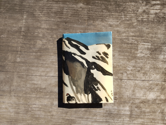 絵本なブックカバー『残雪にライチョウ』 2枚目の画像