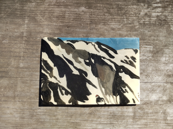 絵本なブックカバー『残雪にライチョウ』 3枚目の画像