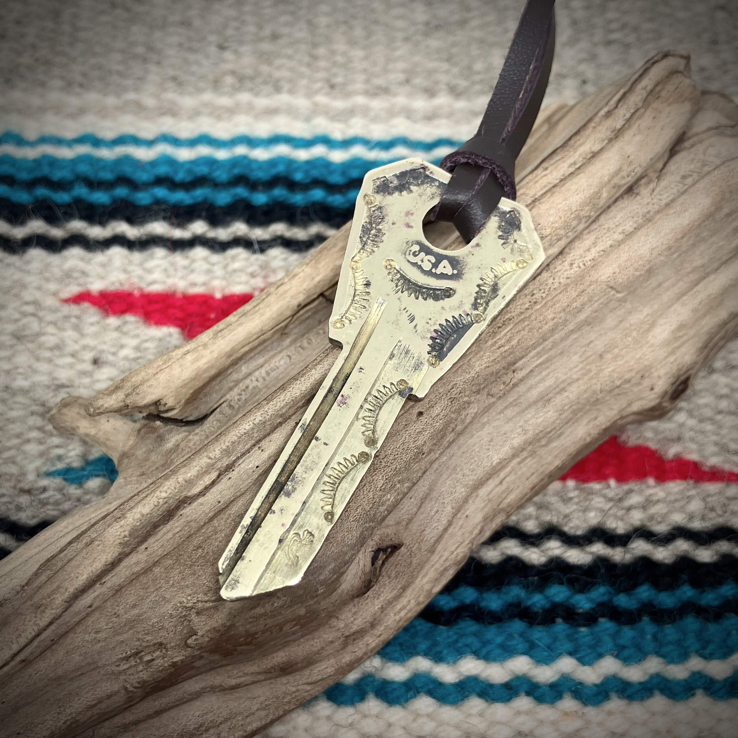 真鍮　ブラス　アメリカ　ヴィンテージキー　鍵　ネックレス　ペンダント　# インディアンジュエリー　ネイティブアメリカン