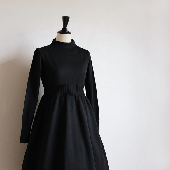 【尺寸可以選擇！ ] WHOLEGARMENT 圓領洋裝 [黑色] 第6張的照片