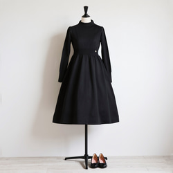 【尺寸可以選擇！ ] WHOLEGARMENT 圓領洋裝 [黑色] 第5張的照片