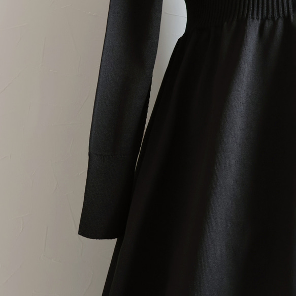 【尺寸可以選擇！ ] WHOLEGARMENT 圓領洋裝 [黑色] 第10張的照片