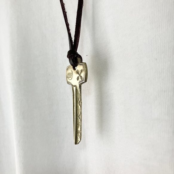 真鍮　ブラス　アメリカ　ヴィンテージキー　鍵　ネックレス　ペンダント　# インディアンジュエリー　ネイティブアメリカン 10枚目の画像