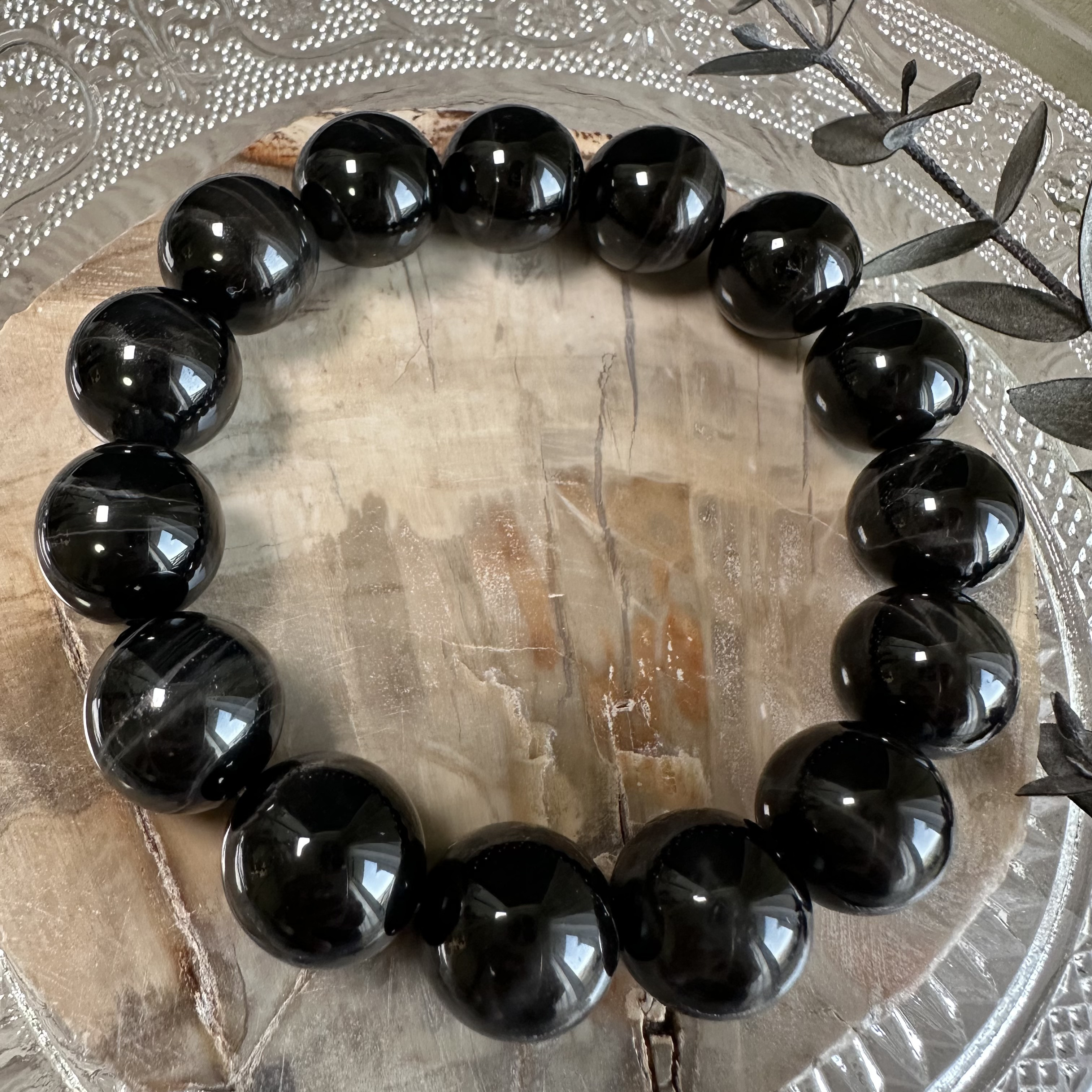 DIESEL タイガーアイ ブラックストーン ブレスレット