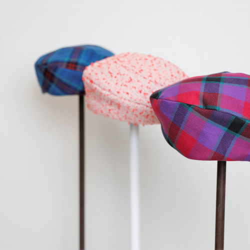 58cm 手洗い可能 サニーサークルベレー 青 タータンチェック チェック