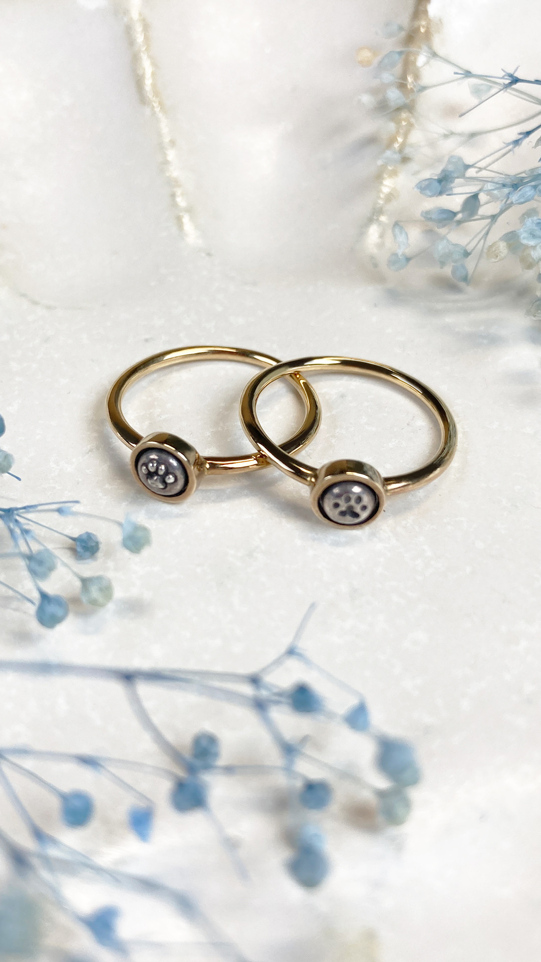 クラシックタイプ18金リングにsilver925（銀）の肉球,シルバーアクセサリー