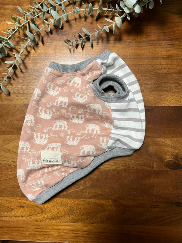 ハンドメイドラグランロンTオーダー小型犬