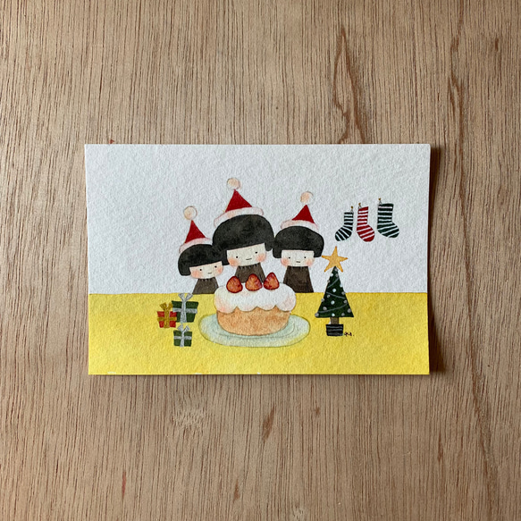 「クリスマスの思い出」　キラキラ原画　送料無料 1枚目の画像