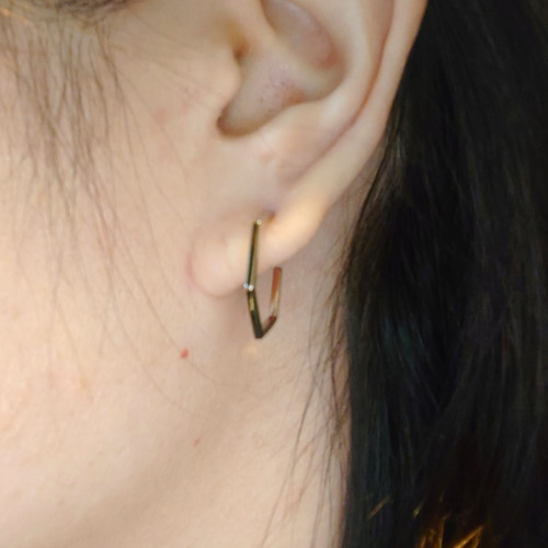超爆安 Pt900 六角形のフープピアス 両耳用 ピアス（フープ アクセサリー