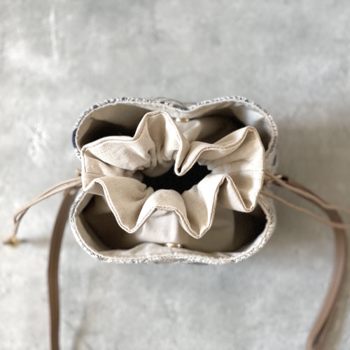 ⚮̈ミナペルホネン land theater ネリオバッグ あおり巾着バッグ  