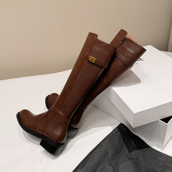 ★サイズ交換可能★本革製靴　ハンドメイドシューズ　ハイヒール　レディース ブーツ 12枚目の画像