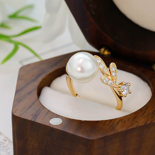 天使の羽】天然パール／リング／指輪／天然石／シルバー925／18KGP