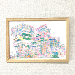 熊本城のリソグラフポスター 2枚目の画像