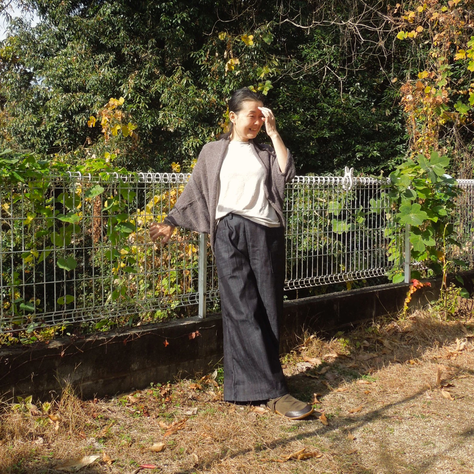 bighug アンゴラ ショールカーディガン●チャコールブラウン