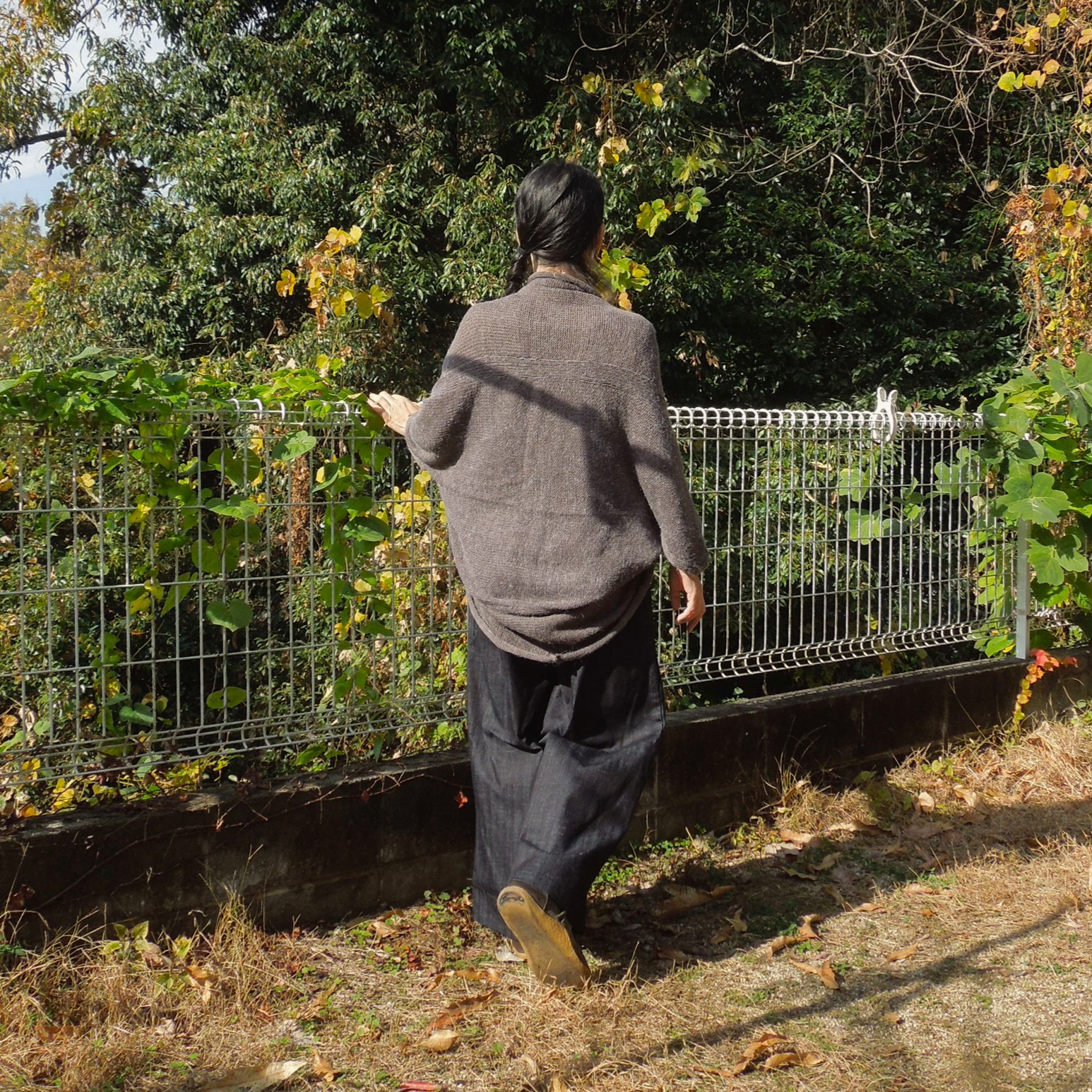 bighug アンゴラ ショールカーディガン●チャコールブラウン