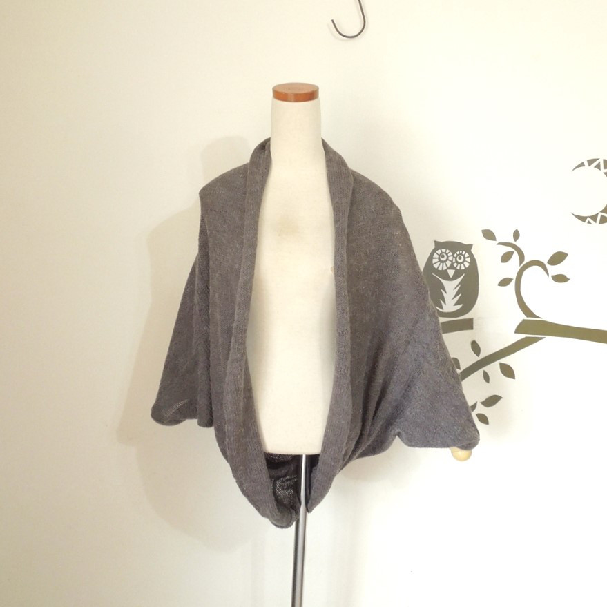 bighug アンゴラ ショールカーディガン●チャコールブラウン