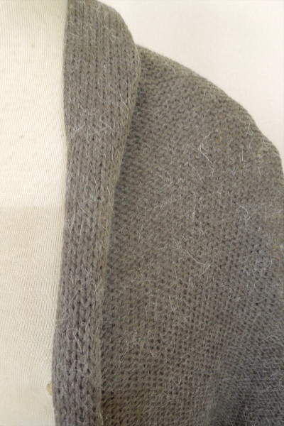 bighug アンゴラ ショールカーディガン●チャコールブラウン