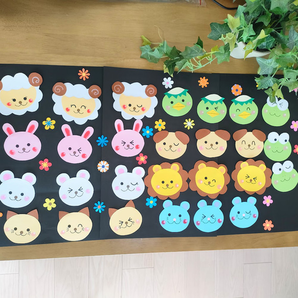 ラミネート可 動物27枚セット 壁面 アルバム 飾り ～いろんな表情の