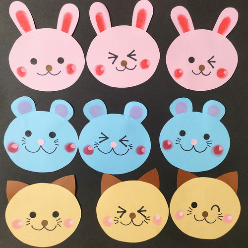 ラミネート可 動物27枚セット 壁面 アルバム 飾り ～いろんな表情の