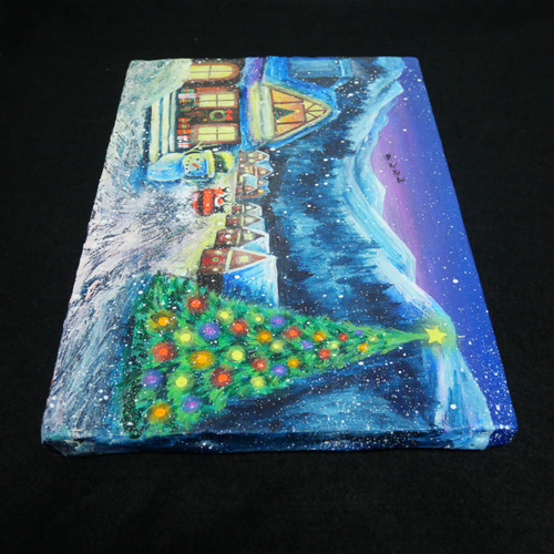 油絵 油彩 油彩画 絵 絵画【クリスマスイブの町】 絵画 HR 油絵 油彩 油彩画 絵 絵画【クリスマスイブの町】 絵画 HR