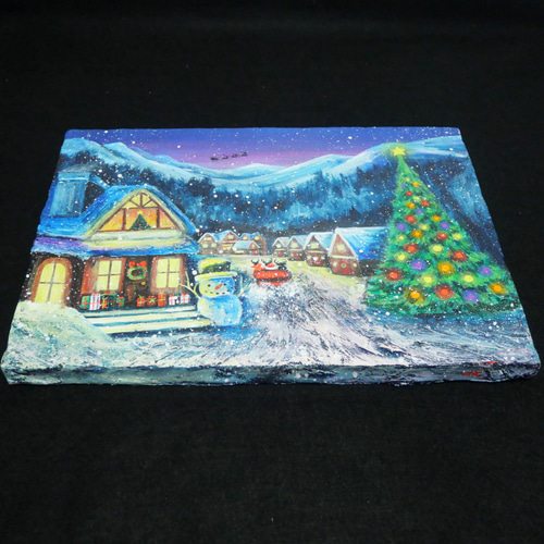 油絵 油彩 油彩画 絵 絵画【クリスマスイブの町】 絵画 HR 油絵 油彩 油彩画 絵 絵画【クリスマスイブの町】 絵画 HR