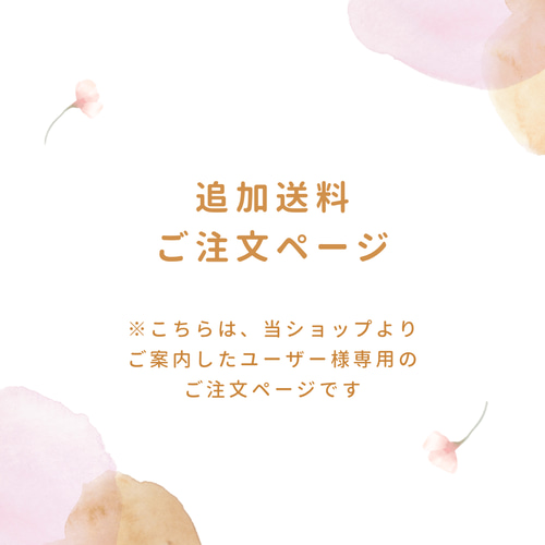 追加送料ご注文ページ ※当方よりご案内したユーザー様のみご注文下さい 