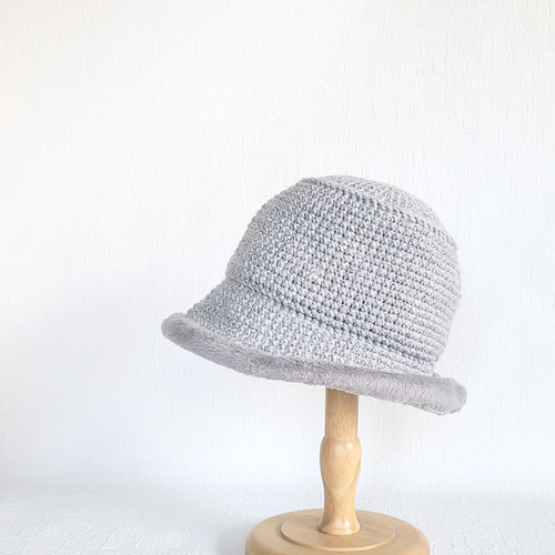 ノルディック柄 バケットハット ニット帽 帽子 ニットバケハ グレー ノルディック柄 バケットハット ニット帽 帽子 ニットバケハ