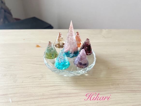 New☆台座 オルゴナイト（送料無料】盛塩 オルゴナイト 六角錐 ミニ 3  