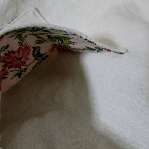 フランスアンティークシャンブルリネン赤クロスステッチイニシャルと