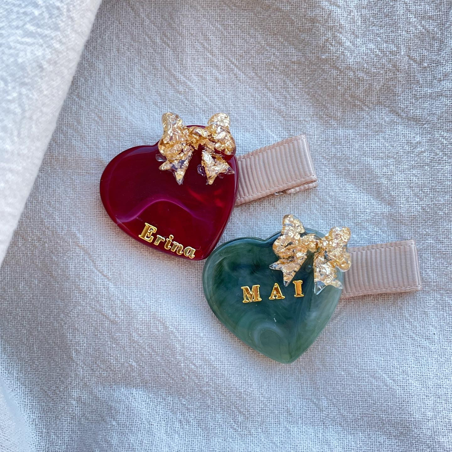 クリスマス ヘアクリップ ヘアアクセサリー ヘアピン レジン ハート お