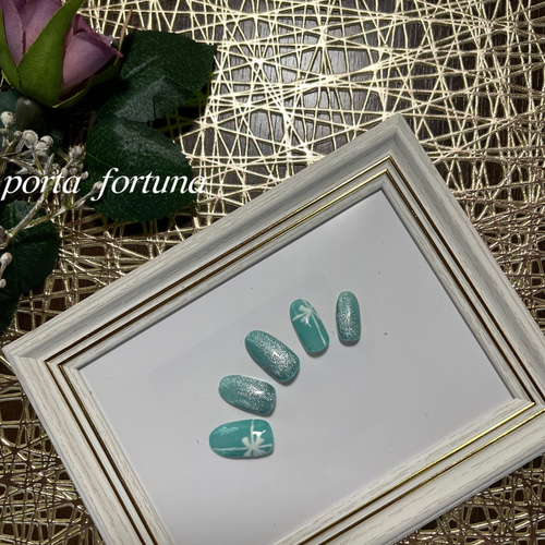 オーダーネイルチップ　ニュアンス夏ネイルワンホン推しネイルシェルネイルno.72 オーダーネイルチップ ニュアンス夏ネイルワンホン推しネイルシェル