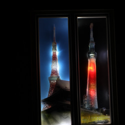 東京タワー＆スカイツリーのライティングシャドーボックス 7枚目の画像