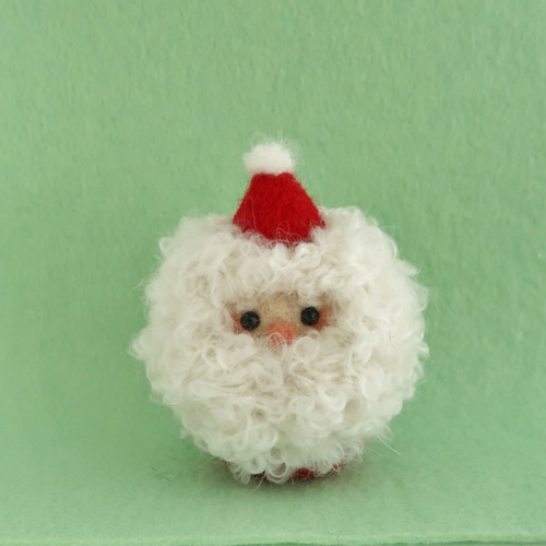 モコモコおひげのサンタクロース 受注制作 羊毛フェルト makinosu