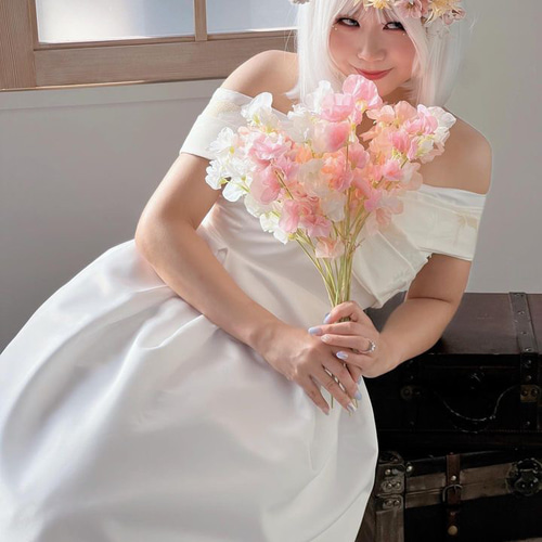 希少☆ビンテージ花柄着物　リメイクドレス　一点物！ 2203一点物の正絹着物ドレス【着物ドレス 着物リメイク