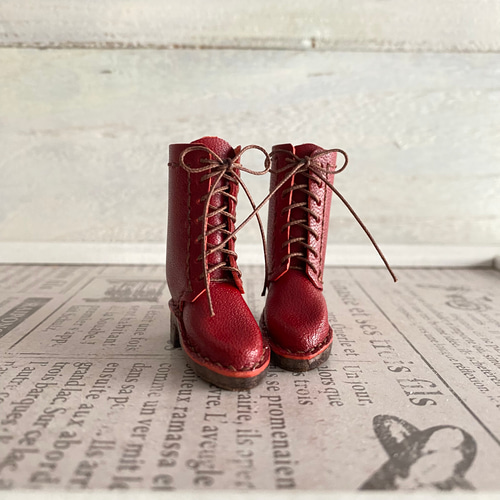 ネオブライス ピュアニーモ レースアップロングブーツ ステッチ&ヒール