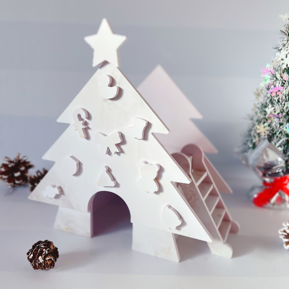 クリスマスツリーハウス 21cm×13.2cm×22cm / ハムスター小動物洗えるハウス巣箱クリスマス 1枚目の画像