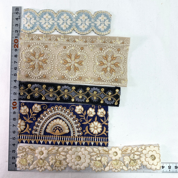 インド刺繍リボン　ハギレパック　C-122 3枚目の画像
