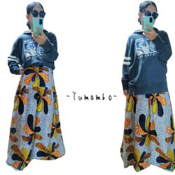 ☆持ち込み布でセミオーダー☆ 2段のティアードタックギャザースカート(上段短い) 4枚目の画像