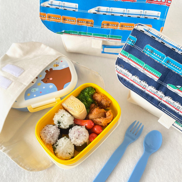 お弁当箱の出し入れカンタン♪】横入れお弁当袋（電車柄） 弁当