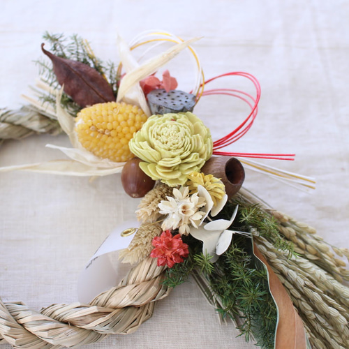 割引クーポン12月8日まで】とうもろこしのしめ縄飾りC しめ縄