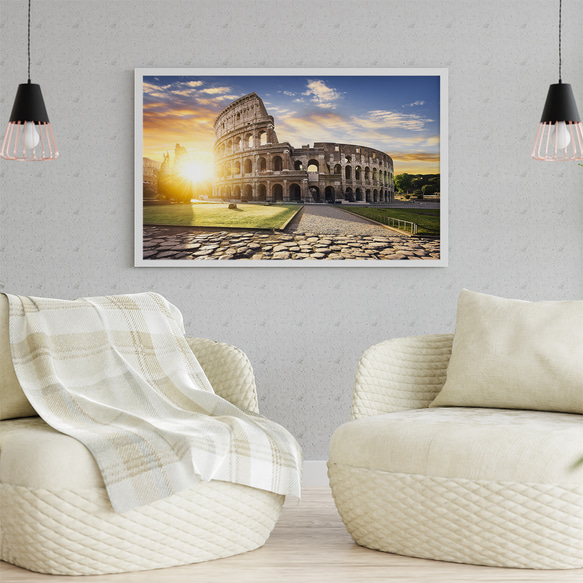 羅馬競技場日落壯觀景色室內海報外國藝術/5272 第2張的照片