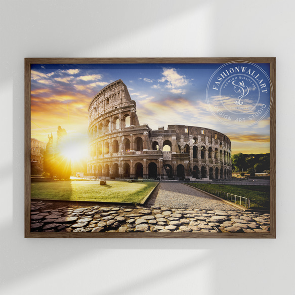 ローマ コロッセオの壮美な景色 サンセット インテリアポスター 海外アート / 5272 1枚目の画像