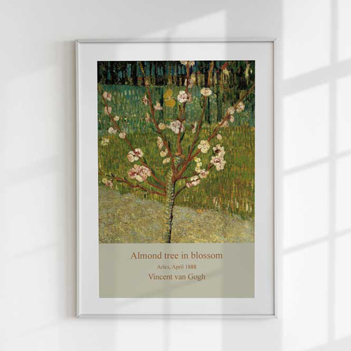 ゴッホ、花咲くアーモンドの木、お祝いにもピッタリな名画