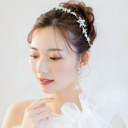 MA203 ウェディング ヘッドドレス　カチューシャ ブライダル ヘアアクセサリー 結婚式 前撮り 卒業式 3枚目の画像