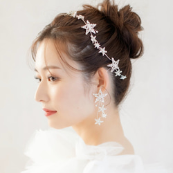 MA203 ウェディング ヘッドドレス　カチューシャ ブライダル ヘアアクセサリー 結婚式 前撮り 卒業式 4枚目の画像