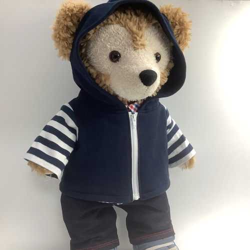 Sサイズダッフィー パーカー紺 ダッフィー洋服 ダッフィー