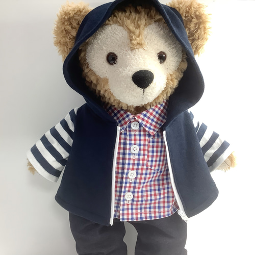 Sサイズダッフィー パーカー紺 ダッフィー洋服 ダッフィー