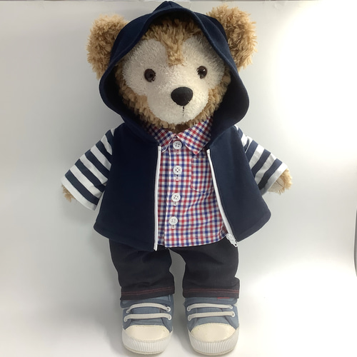 Sサイズダッフィー パーカー紺 ダッフィー洋服 ダッフィー