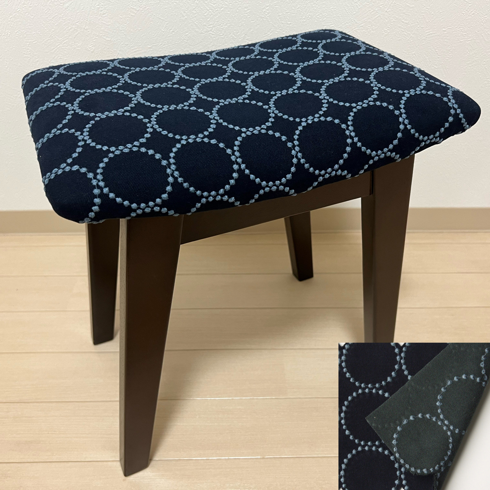 ミナペルホネン dop タンバリン 細脚 スクエア スツール 【インディゴ  